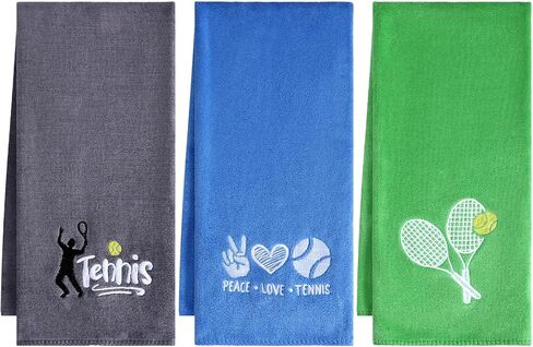 3 Pcs Tennis Towel Cotton 30x14 Inch Embroidered Sports Towel Funny Tennis Gift for Women Men Sports Player Fitness Accessories in Kuwait