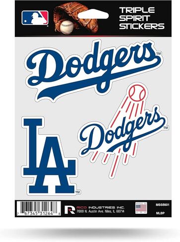 Rico MLB Dodgers Triple Spirit Stickers ، Multi ، حجم واحد (MSS5601) in Saudi Arabia