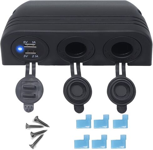 IZTOSS 12V 100W Multifunction Mini Power Box Camping Electrical Power System with LED Lighting USB-C and QC3.0 Ports Cigarette Socket Anderson Port for Camper RVs Pickup Trucks 4WD Canopy Caravan in Saudi Arabia