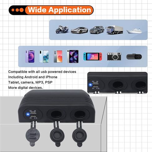 IZTOSS 12V 100W Multifunction Mini Power Box Camping Electrical Power System with LED Lighting USB-C and QC3.0 Ports Cigarette Socket Anderson Port for Camper RVs Pickup Trucks 4WD Canopy Caravan in Saudi Arabia