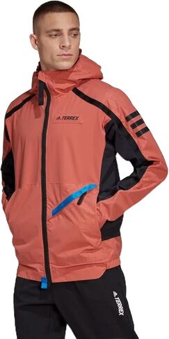 Adidas Men's Terrex Utilitas Rain Jacket, Magic Earth/Magic Earth/Black in Saudi Arabia