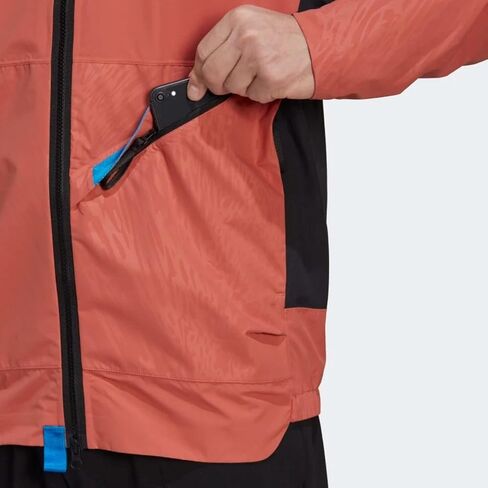 Adidas Men's Terrex Utilitas Rain Jacket, Magic Earth/Magic Earth/Black in Saudi Arabia