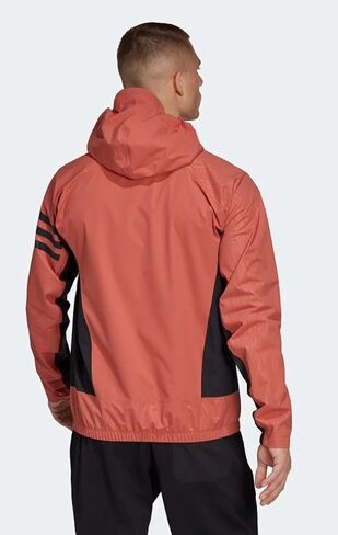 Adidas Men's Terrex Utilitas Rain Jacket, Magic Earth/Magic Earth/Black in Saudi Arabia