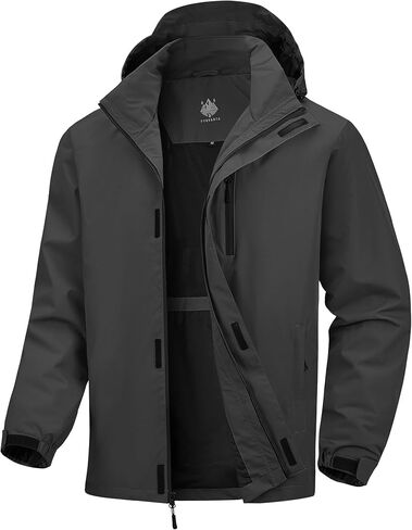 Breathable Rain Jacket Men's Waterproof Raincoat Lightweight Packable Windbreaker with hood in Kuwait
