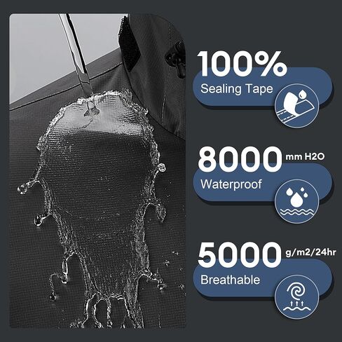 Breathable Rain Jacket Men's Waterproof Raincoat Lightweight Packable Windbreaker with hood in Kuwait