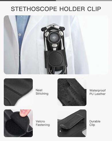 مقطع حامل سماعة الطبيب لـ Eko Core 500 ™ - مقطع حامل الورك الجلدي الخفيف للأطباء والممرضات و EMTs وطلاب الطب in Saudi Arabia