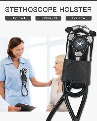 مقطع حامل سماعة الطبيب لـ Eko Core 500 ™ - مقطع حامل الورك الجلدي الخفيف للأطباء والممرضات و EMTs وطلاب الطب in Saudi Arabia