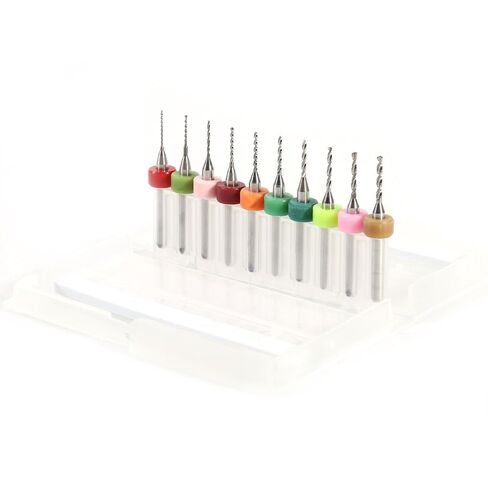 مجموعة 10pcs ثنائي الفينيل متعدد الكلور مجموعة الحفر ، 1/8 "Shank Tungsten Carbide Micro Drill Bits Kit للوحة دائرة طباعة ثنائي الفينيل متعدد الكلور (0.6-1.5 مم) in Kuwait