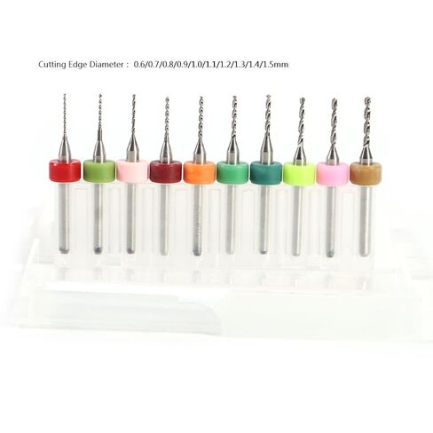 مجموعة 10pcs ثنائي الفينيل متعدد الكلور مجموعة الحفر ، 1/8 "Shank Tungsten Carbide Micro Drill Bits Kit للوحة دائرة طباعة ثنائي الفينيل متعدد الكلور (0.6-1.5 مم) in Kuwait