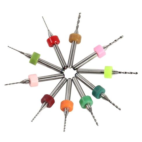 مجموعة 10pcs ثنائي الفينيل متعدد الكلور مجموعة الحفر ، 1/8 "Shank Tungsten Carbide Micro Drill Bits Kit للوحة دائرة طباعة ثنائي الفينيل متعدد الكلور (0.6-1.5 مم) in Kuwait