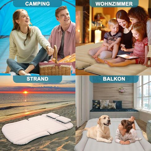 SUV Air Mattress with Double-Sided-Thick Flocked/Car Mattress with Pump & Built-in Pillow/Leakproof Comfortable Durable Car Air Mattress/Car Bed for Auto Camping,Road Trip in Saudi Arabia