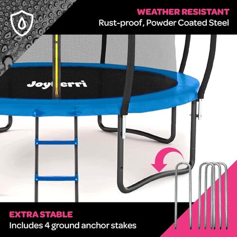 Trampoline Outdoor - ASTM Certified Safe ، 8 أقدام ، 10 أقدام ، 12 قدمًا ، 14 قدمًا ، 15 قدمًا ، ترامبولين ترفيهية 16 قدمًا للأطفال والبالغين. طلاء مضاد للاشتعال مع شبكة العلو in Kuwait