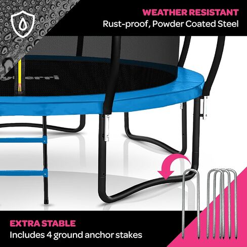 Trampoline Outdoor - ASTM Certified Safe ، 8 أقدام ، 10 أقدام ، 12 قدمًا ، 14 قدمًا ، 15 قدمًا ، ترامبولين ترفيهية 16 قدمًا للأطفال والبالغين. طلاء مضاد للاشتعال مع شبكة العلو in Kuwait