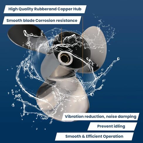 9 7/8×10 1/2p, 9 7/8×12p, 9 7/8×13p, 9 7/8×14p Boat Propeller for Yamaha Engines Upgrade Stainless Steel Outboard Motors 20HP 25HP 30HP ，RH 10 Tooth OEM 664-45954-00-EL in Kuwait