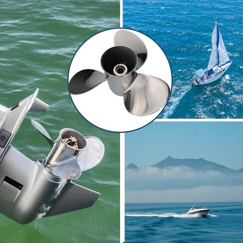 9 7/8×10 1/2p, 9 7/8×12p, 9 7/8×13p, 9 7/8×14p Boat Propeller for Yamaha Engines Upgrade Stainless Steel Outboard Motors 20HP 25HP 30HP ，RH 10 Tooth OEM 664-45954-00-EL in Kuwait