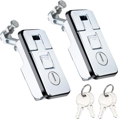 Loclink Compression Latch Lock Marine Grade Grade Swoy for Boat Hatches ، RV Camper Lever Lever Push Nutton Matches يدويًا ، وحزمتين مع 4 مفاتيح in Kuwait