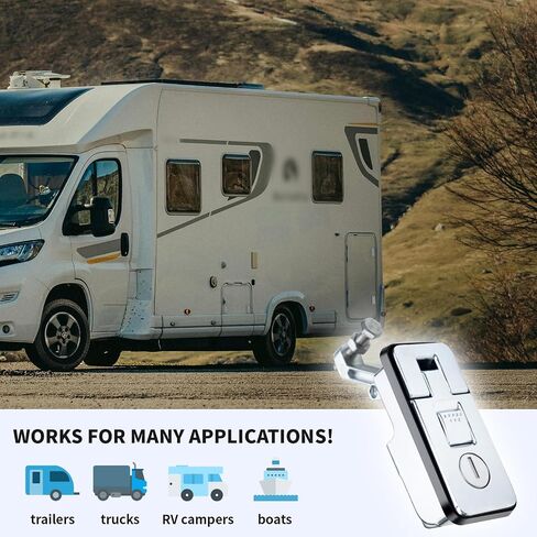 Loclink Compression Latch Lock Marine Grade Grade Swoy for Boat Hatches ، RV Camper Lever Lever Push Nutton Matches يدويًا ، وحزمتين مع 4 مفاتيح in Kuwait