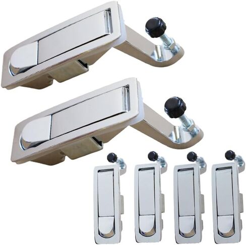 6PCS Compression Latch Lock Trigger Latch Lock Adjustable Lever Hand Operated Push Button Actuation Compression Latches Flush Mount (Silver-with Keys) in Kuwait