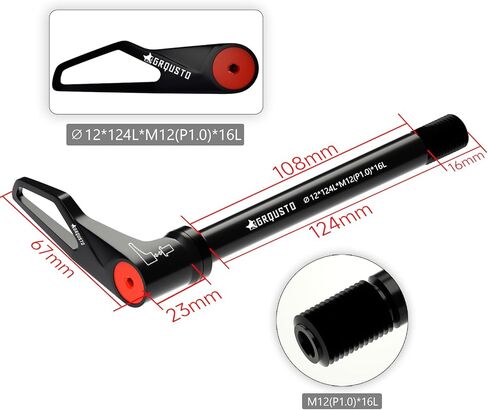 1.0 مم الخيط الملعب الأمامي الخلفي التحرير السريع من خلال المحاور لشرق التعليق على الدراجات الشوكات الصلبة والإطار الخلفي للدراجة ، محور دراجة مقبض دوار مجاني: 12 مم × 124 ملم إلى 174 ملم يشمل 3 حجم in Kuwait