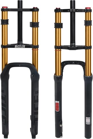 BUCKLOS 26 inch 4.0 Fat Tire Electric Bike Air Suspension Fork, 180mm Travel Spacing Hub 135mm 1 1/8 Straight Tube MTB Manual Lockout 9mm QR Mountain Bike Double Shoulder Ebike Front Forks in Kuwait