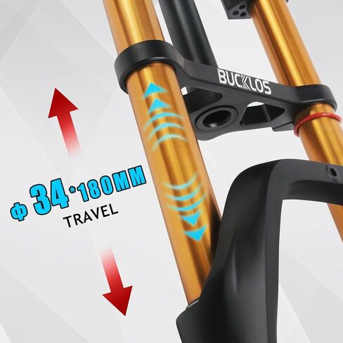 BUCKLOS 26 inch 4.0 Fat Tire Electric Bike Air Suspension Fork, 180mm Travel Spacing Hub 135mm 1 1/8 Straight Tube MTB Manual Lockout 9mm QR Mountain Bike Double Shoulder Ebike Front Forks in Kuwait