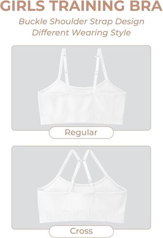 Haloumoning Girls Sports Training Bra Kids Athletic Adjustable Seamless Camis Dance Yoga Crop Tops 5-14 Years in Saudi Arabia