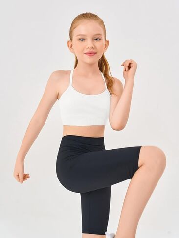 Haloumoning Girls Sports Training Bra Kids Athletic Adjustable Seamless Camis Dance Yoga Crop Tops 5-14 Years in Saudi Arabia