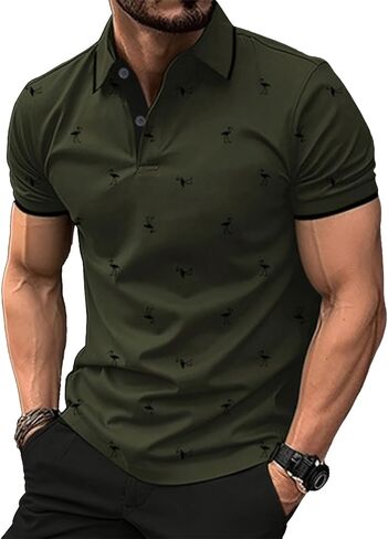 DEEX Men's Polo Shirts Short Sleeve 2025 Casual Polo T Shirt Color Block Slim Fit Summer Collared Golf Shirts in Saudi Arabia