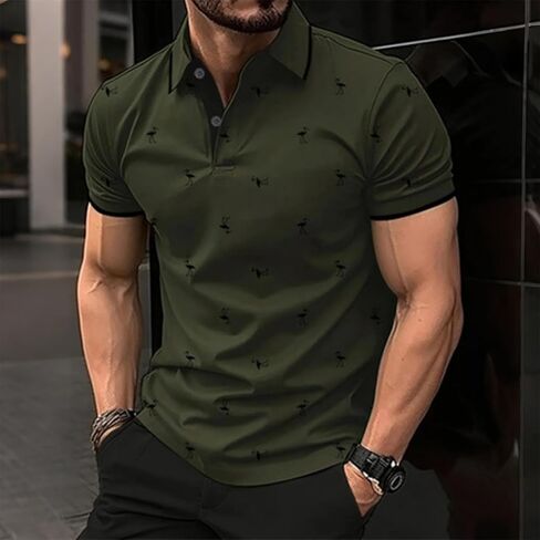DEEX Men's Polo Shirts Short Sleeve 2025 Casual Polo T Shirt Color Block Slim Fit Summer Collared Golf Shirts in Saudi Arabia