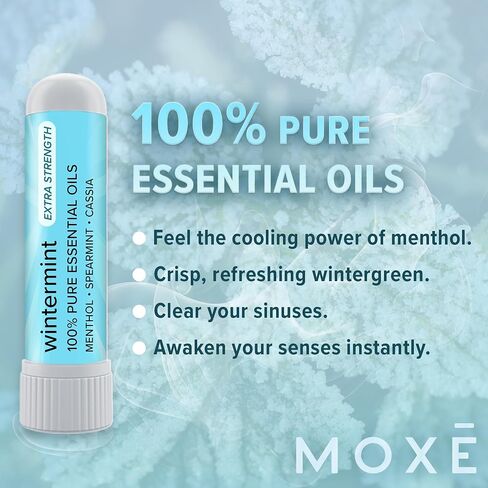 MOXĒ Extra Strength Mochamint Nasal Inhaler | Invigorating Menthol & Rich Coffee Aroma for Mental Clarity & Sinus Relief | Made in The USA | Maximum Strength Aromatherapy for Refreshing Energy in Kuwait