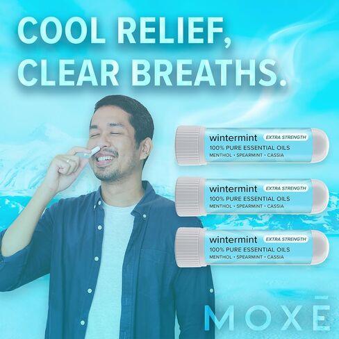 MOXĒ Extra Strength Mochamint Nasal Inhaler | Invigorating Menthol & Rich Coffee Aroma for Mental Clarity & Sinus Relief | Made in The USA | Maximum Strength Aromatherapy for Refreshing Energy in Kuwait