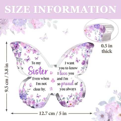 Farewell Gifts for Coworkers, 5x3.8x0.5 Inch Purple Butterfly Acrylic Plaque Decor, New Job Goodbye Going Away Appreciation Leaving Retirement Gifts for Women Men in Saudi Arabia