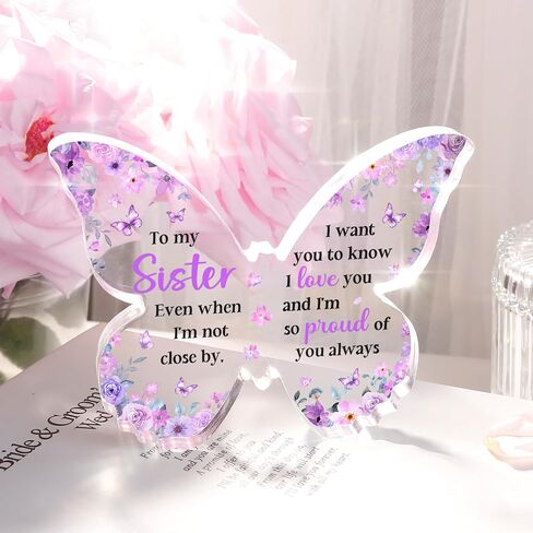 Farewell Gifts for Coworkers, 5x3.8x0.5 Inch Purple Butterfly Acrylic Plaque Decor, New Job Goodbye Going Away Appreciation Leaving Retirement Gifts for Women Men in Saudi Arabia