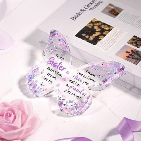 Farewell Gifts for Coworkers, 5x3.8x0.5 Inch Purple Butterfly Acrylic Plaque Decor, New Job Goodbye Going Away Appreciation Leaving Retirement Gifts for Women Men in Saudi Arabia