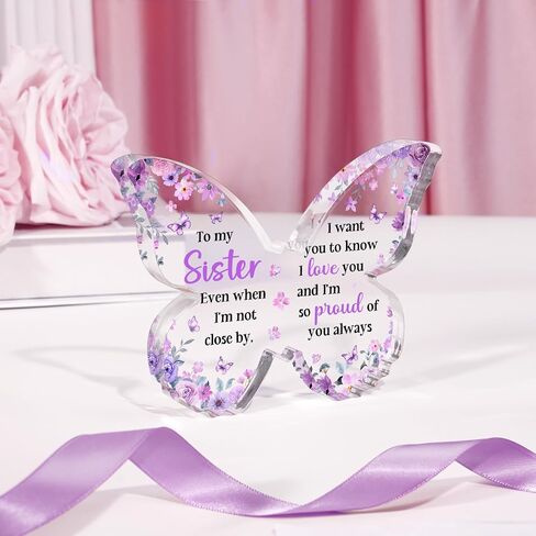 Farewell Gifts for Coworkers, 5x3.8x0.5 Inch Purple Butterfly Acrylic Plaque Decor, New Job Goodbye Going Away Appreciation Leaving Retirement Gifts for Women Men in Saudi Arabia