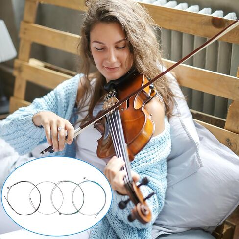 4 PCS Violin Strings Full Set(G-D-A-E), Universal Carbon Steel Copper Wound with Copper-Plated Ball End Classic Steel Strings for Instruments 4/4 3/4 1/2 1/4 Violin in Saudi Arabia