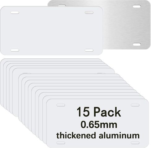 5 PCS Sublimation License Plate Blanks,Metal Aluminum Tag White,Thermal Transfer DIY Custom Picture Design for Blank License Plates (5 PCS*License Plate Blanks) in Kuwait