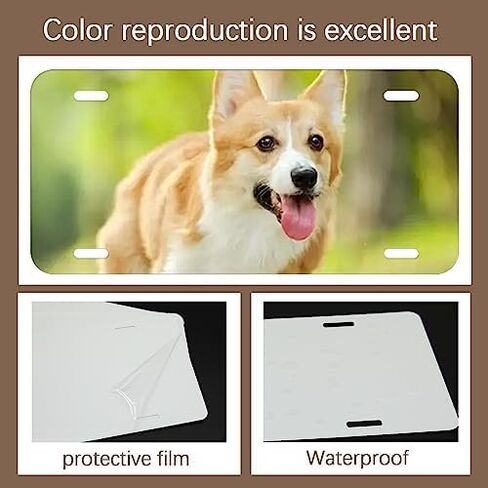 5 PCS Sublimation License Plate Blanks,Metal Aluminum Tag White,Thermal Transfer DIY Custom Picture Design for Blank License Plates (5 PCS*License Plate Blanks) in Kuwait