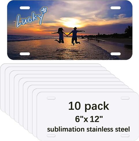 5 PCS Sublimation License Plate Blanks,Metal Aluminum Tag White,Thermal Transfer DIY Custom Picture Design for Blank License Plates (5 PCS*License Plate Blanks) in Kuwait