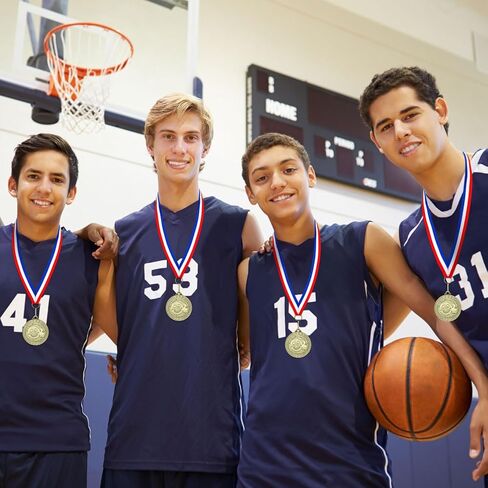 12 PCS ميدالية جائزة المشاركين مع شريط الرقبة 2 بوصة ميداليات المشاركة المعدنية الكأس للبالغين بطولات المنافسة الرياضية الحدث جائزة الحفلات ديكور in Kuwait