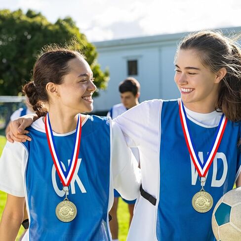 12 PCS ميدالية جائزة المشاركين مع شريط الرقبة 2 بوصة ميداليات المشاركة المعدنية الكأس للبالغين بطولات المنافسة الرياضية الحدث جائزة الحفلات ديكور in Kuwait