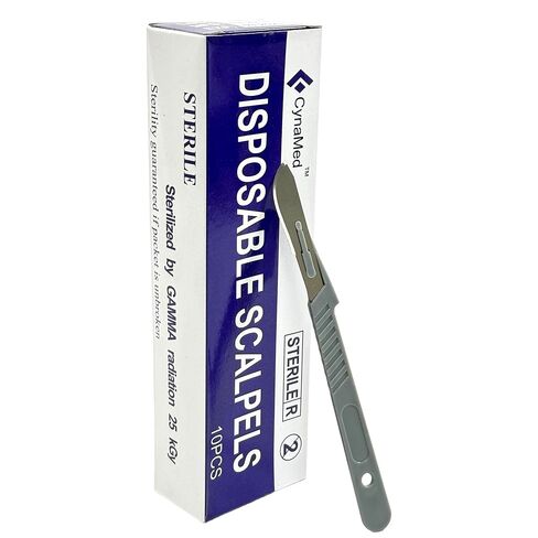 #22 Disposable Scalpel with Plastic Handle - Sterile Single Blade Razor for Dermaplaning, Dissection, Podiatry, Acne Removal - Single-Use Scalpel - Box of 10 (1) in Saudi Arabia