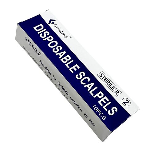 #22 Disposable Scalpel with Plastic Handle - Sterile Single Blade Razor for Dermaplaning, Dissection, Podiatry, Acne Removal - Single-Use Scalpel - Box of 10 (1) in Saudi Arabia