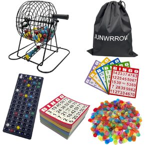 مجموعة Deluxe Bingo Game Set - قفص عجلة 6 بوصات ، 500 رقائق ملونة مع حقيبة ، 50 بطاقة Bingo ، 500 ورقة ورقة ، 75 كرة مع حقيبة ، لوحة رئيسية ، حقيبة تخزين - in Kuwait
