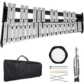 Giantex 27 Note Glockenspiel Xylophone, Percussion Instrument with Wood Base and 27 Metal Keys, Alto Full Size Glockenspiel Xylophone for Adults and Kids- Includes 2 Mallets and Carrying Bag in Kuwait