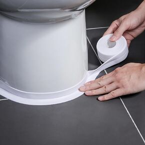 شريط سد أبيض للحمام والمطبخ ، 1.5'x10.5ft PVC للاصوص ذاتي السد الشريط مقاوم للماء الشريط الختم السد لقاعدة المرحاض ، حمام دش الحافة حافة الحافة in Kuwait