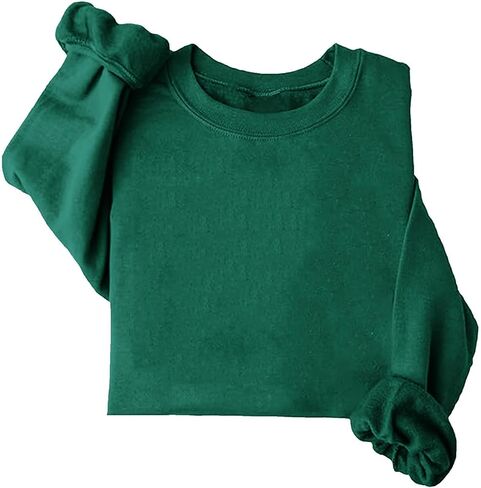 Women's Casual Crew Neck Sweatshirts Loose Fit Solid Color Oversized Long Sleeve Basic Tops Fall Pullover Sweatshirts in Saudi Arabia