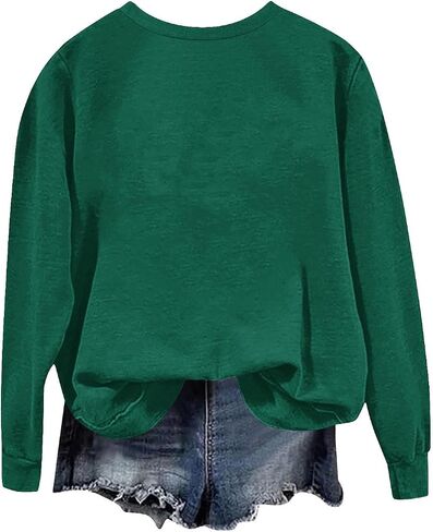 Women's Casual Crew Neck Sweatshirts Loose Fit Solid Color Oversized Long Sleeve Basic Tops Fall Pullover Sweatshirts in Saudi Arabia