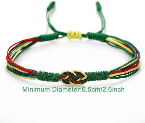 2PCS Country Flag Code Infinity String Bracelet Boho Style Rope Rope Surfer Bracelets Lucky and Protection for Women Men in Kuwait