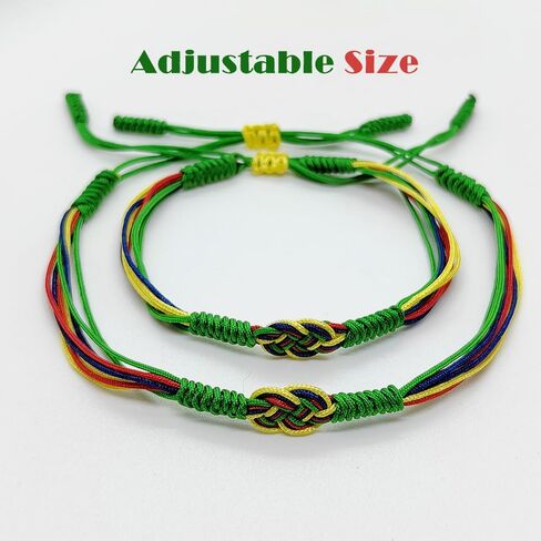 2PCS Country Flag Code Infinity String Bracelet Boho Style Rope Rope Surfer Bracelets Lucky and Protection for Women Men in Kuwait